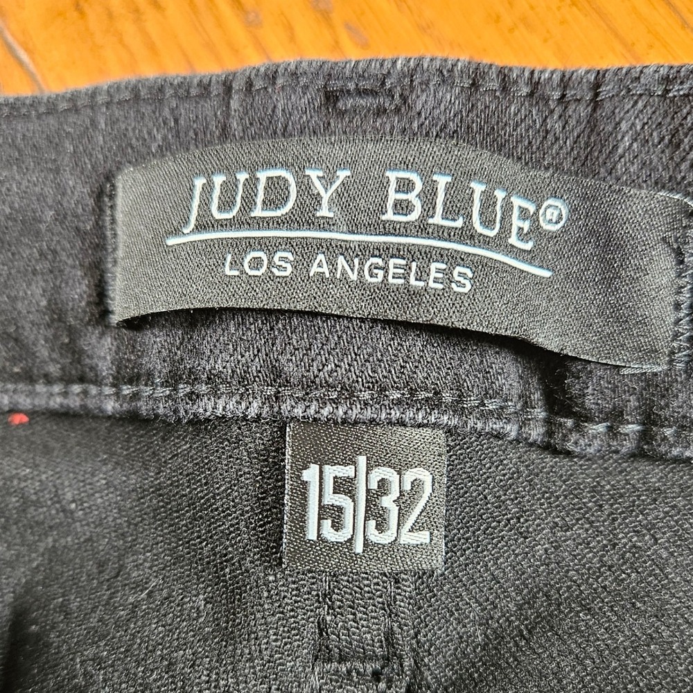 Judy‎ Blue Los Angeles Black Flare Jeans Womens Size 15/32 Frayed Hem Denim - Picture 6 of 12